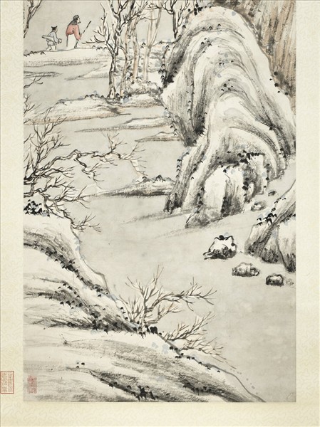 民國蕭俊賢山水四屏　軸　之四