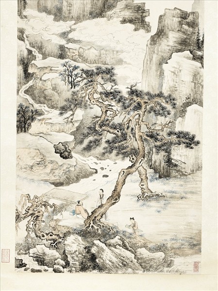 民國馮迥松陰譚道　軸