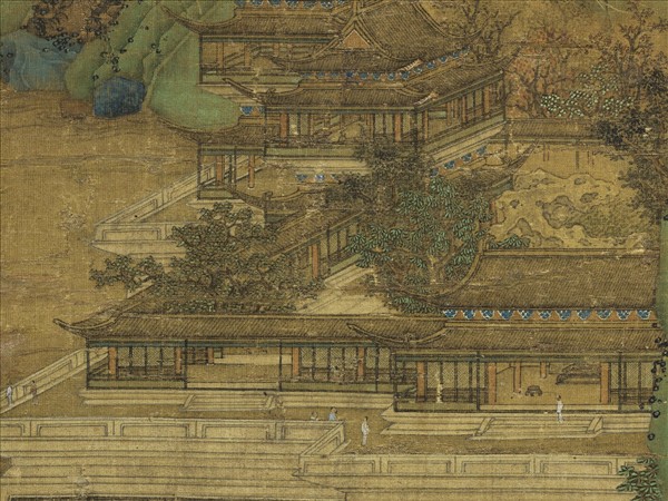 宋趙伯駒仙山樓閣　軸