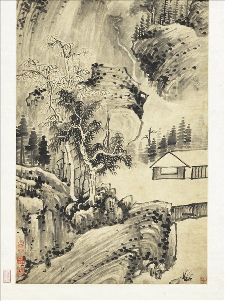 明惲向仿巨然山水　軸