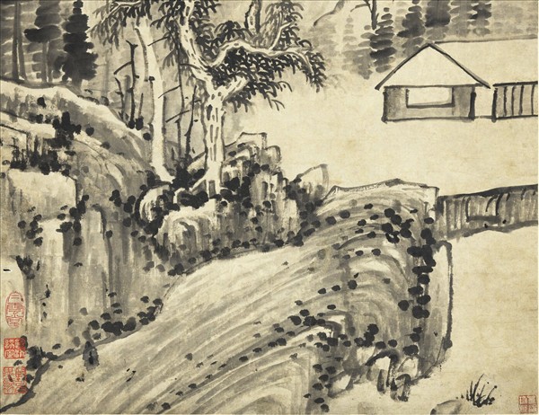 明惲向仿巨然山水　軸