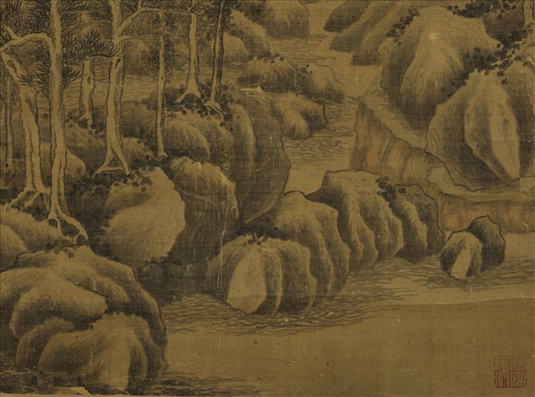 清王鑑仿巨然山水　軸