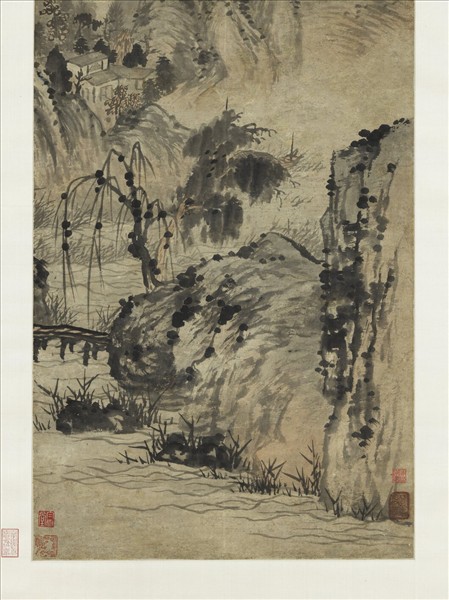 清石濤寫唐人詩意圖　軸