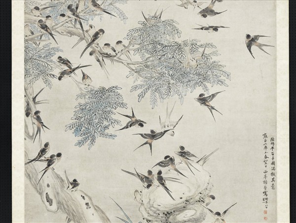 清楊晉百子圖　軸