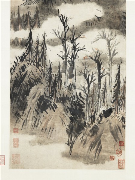 清顛道人閒雲晚歸　軸