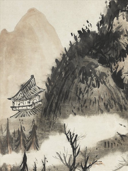 清顛道人閒雲晚歸　軸