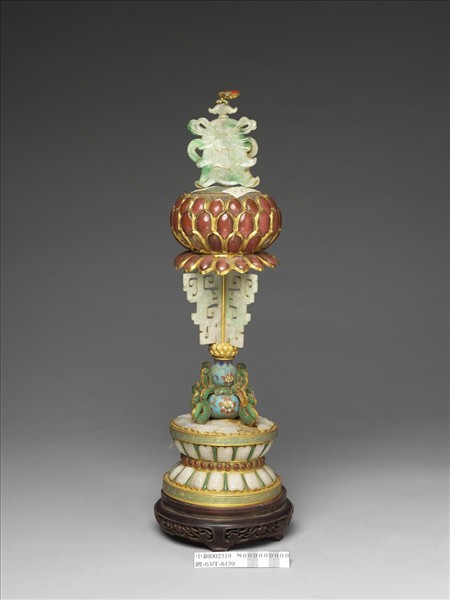 銅鍍金嵌玉及料石八寶（寶傘）