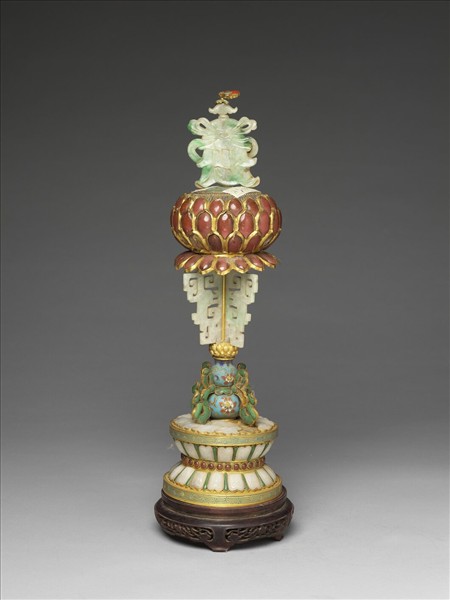 銅鍍金嵌玉及料石八寶（寶傘）