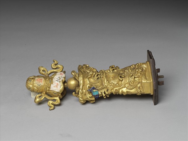 銅鍍金嵌料石八寶（寶傘）