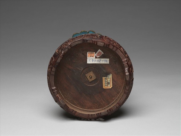 銅鍍金嵌玉及料石八寶（法輪）