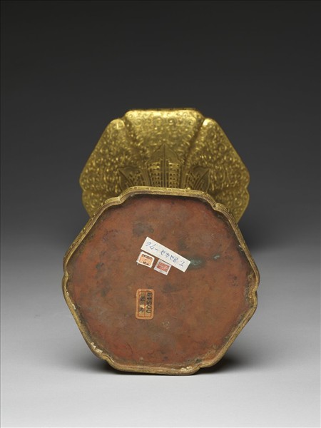 銅鍍金五供-花瓶（一對）