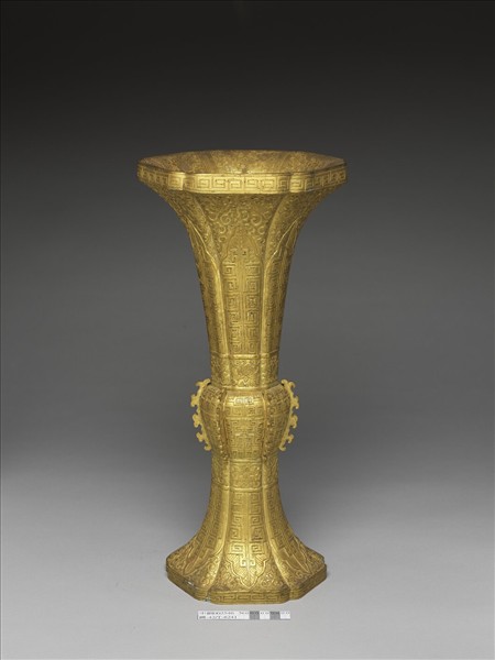 銅鍍金五供-花瓶（一對）