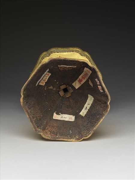 銅鍍金五供-燭台（一對）