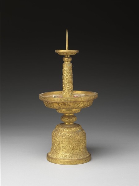 銅鍍金燭台（五供）