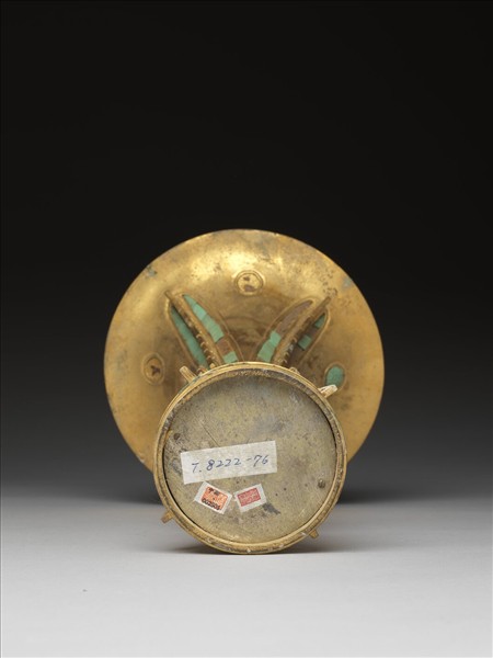 銅鍍金嵌綠松石觚（五供）