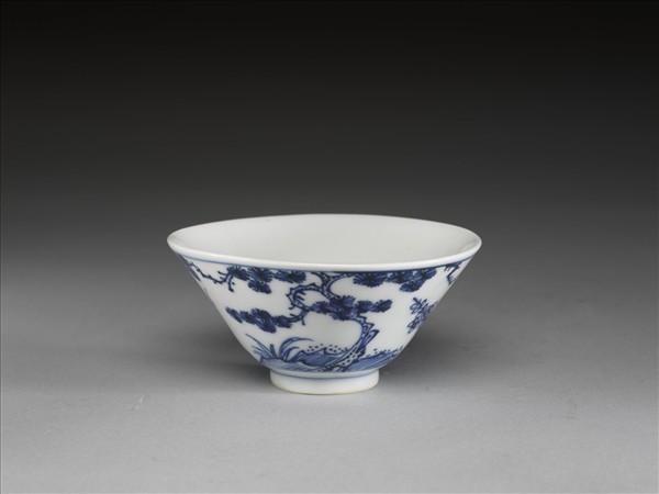 青花歲寒三友圖杯