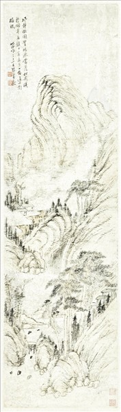 清湯貽汾山水　軸