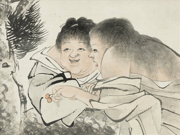 清任頤和合雙仙　軸