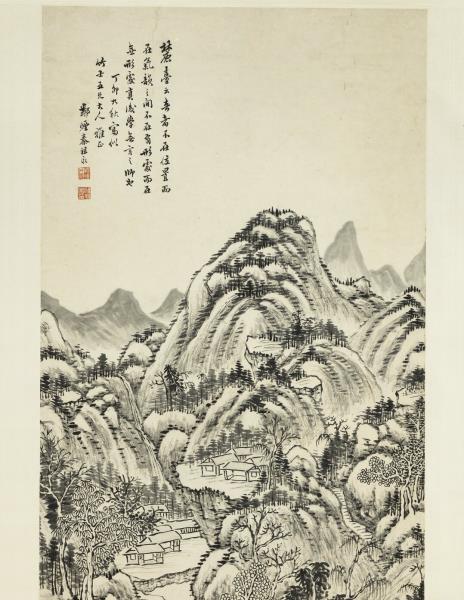 清秦祖永山水　軸