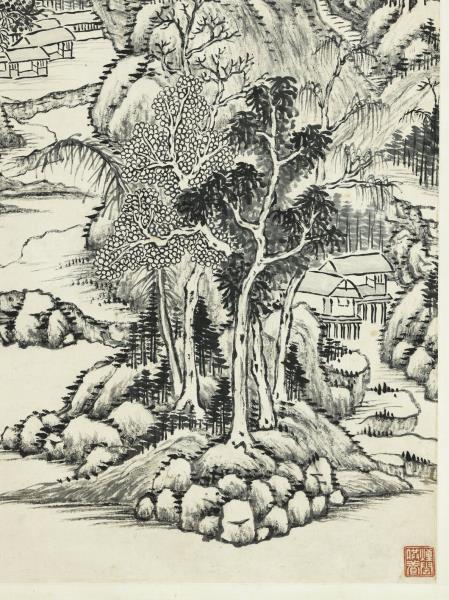 清秦祖永山水　軸