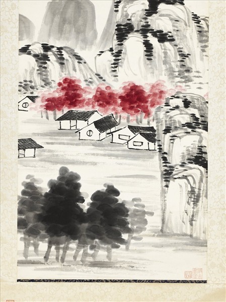 民國齊白石山居桃樹軸- 故宮