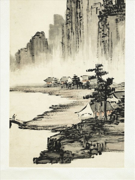 清曾衍東仿倪雲林山水　軸　