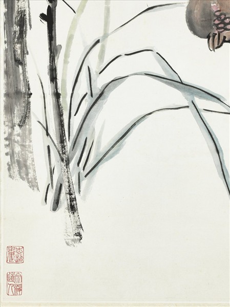 民國陳衡恪石榴萱花　軸