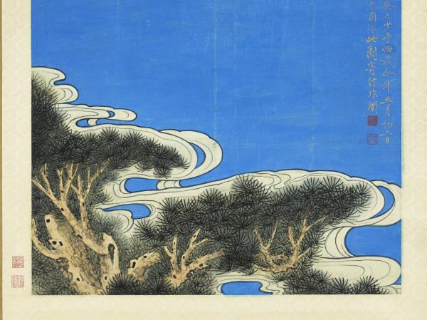 民國于非闇雙鶴　軸