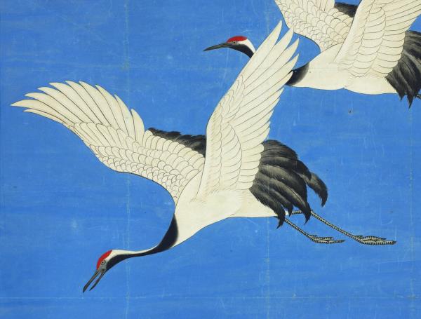 民國于非闇雙鶴　軸