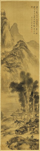 清上官惠山水四屏　軸　之一