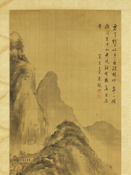 清上官惠山水四屏　軸　之一