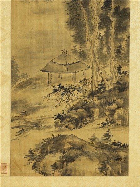 清上官惠山水四屏　軸　之一