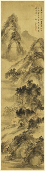 清上官惠山水四屏　軸　之三