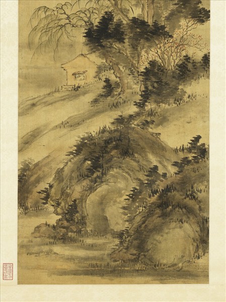 清上官惠山水四屏　軸　之三