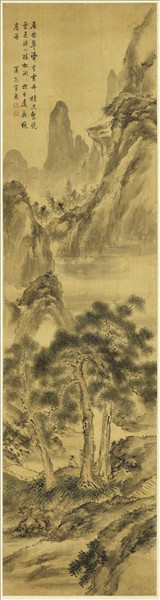 清上官惠山水四屏　軸　之四