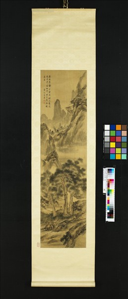 清上官惠山水四屏　軸　之四