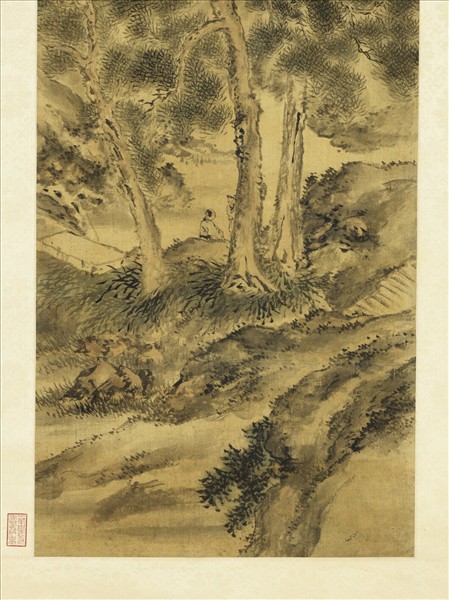 清上官惠山水四屏　軸　之四