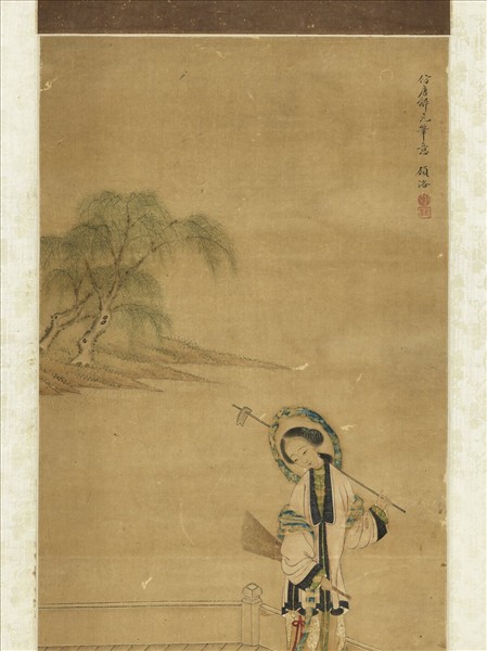 清顧洛仕女圖　軸