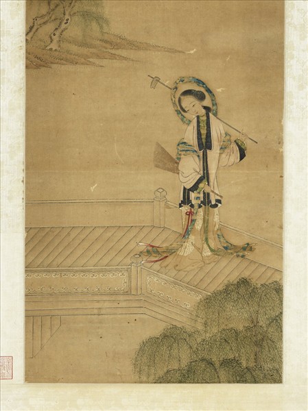 清顧洛仕女圖　軸