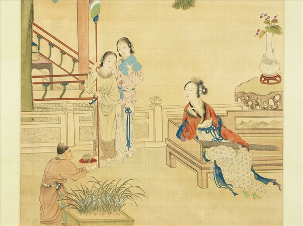 清費丹旭秋月琴意圖　軸