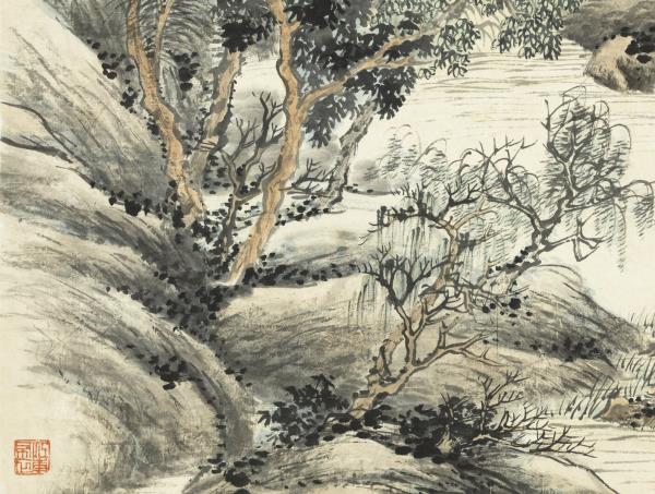 清楊伯潤山水　軸