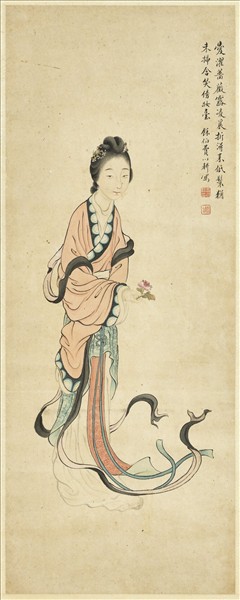 清費以耕仕女圖　軸