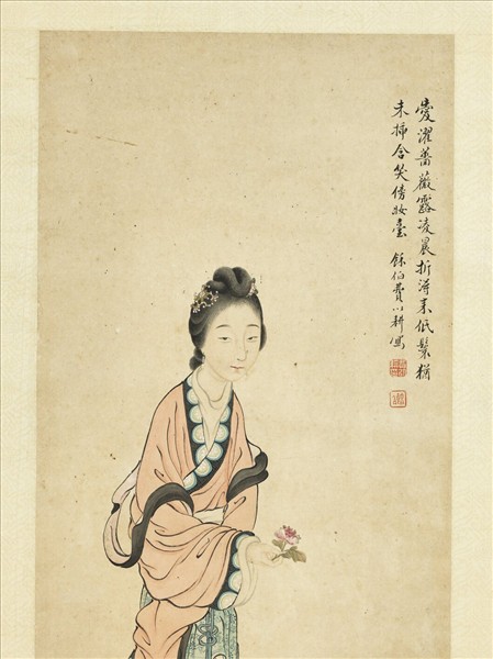 清費以耕仕女圖　軸