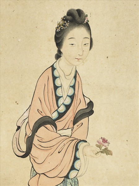 清費以耕仕女圖　軸