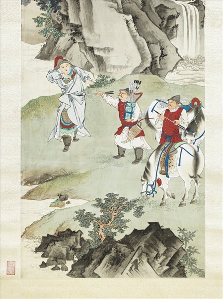 民國徐操木蘭從軍圖　軸