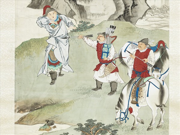 民國徐操木蘭從軍圖　軸