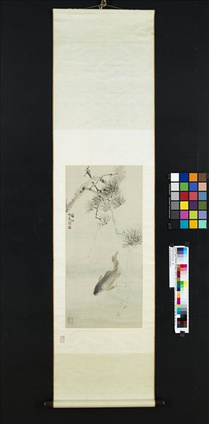 民國張書旂松鯉　軸