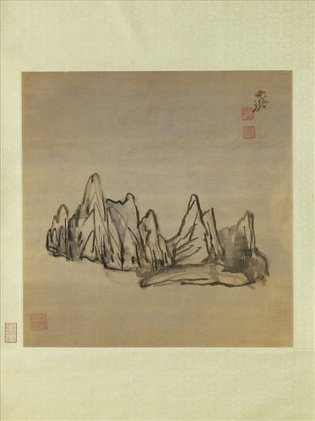 明倪元璐山石圖　軸