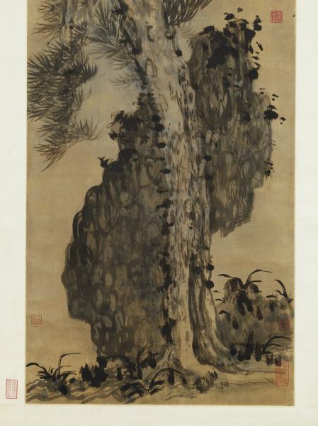 明倪元璐松石圖　軸