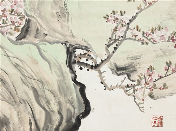 清吳徵杏花圖真蹟　軸
